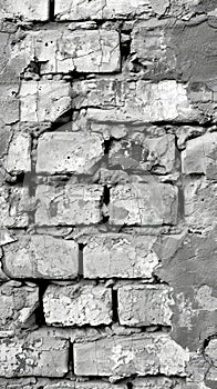 A monochrome image capturing the crumbling paint on a brick wall, symbolizing the inevitable wear and character imparted