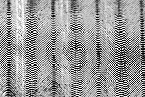 Monochrome image, V nails in rows close up macro