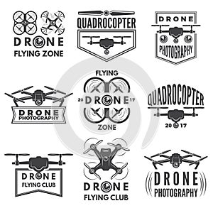 Monochrome labels with different quadrocopters