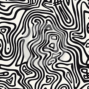 Monochrome labyrinth pattern inspired by nature, perfect for textile art