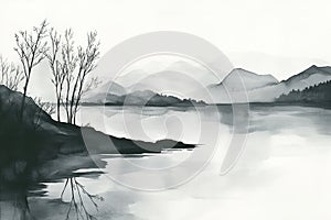 Serene Monochrome Landscape