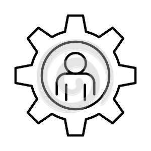 Monochrome linear regulation icon vector illustration business managing control development