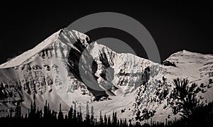 Monochrome Lone Peak Mountain photo