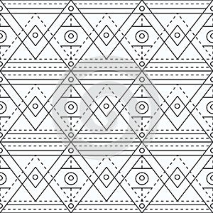 Monochrome marking geometric seamless pattern