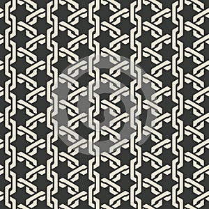 Monochrome mesh chain seamless pattern