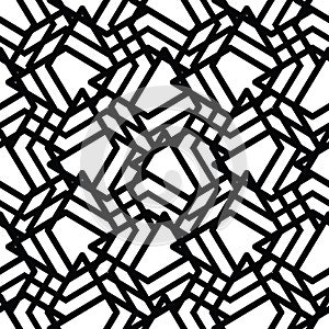Monochrome messy seamless pattern with parallel lines, black and