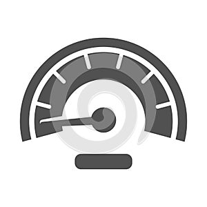 Monochrome meter icon vector flat illustration speedometer device with arrow for measuring speed