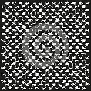 Monochrome noise background. Random scatter Vector. Black white texture. Abstract splatter pattern.