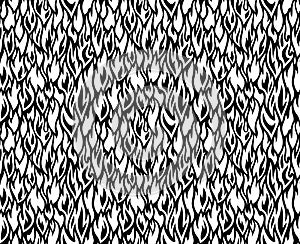 Monochrome pattern with fire