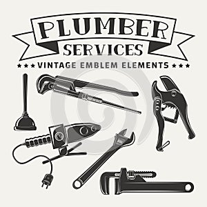 Monochrome plumber emblem elements