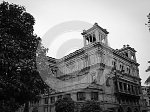 monochrome portrait of Edificio Coliseo in Seville photo