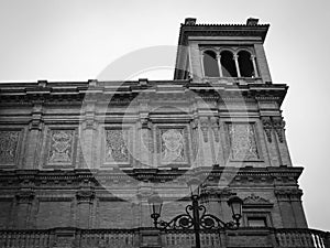 monochrome portrait of Edificio Coliseo in Seville photo
