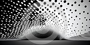 Monochrome Printing Raster Abstract halftone illustration. AI generative