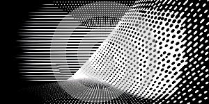 Monochrome Printing Raster Abstract halftone illustration. AI generative