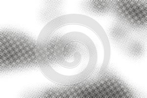 Monochrome printing raster, abstract vector halftone background. Black and white texture of dots.