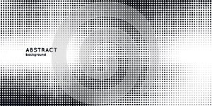 Monochrome printing raster, abstract vector halftone background. Black and white texture of dots.