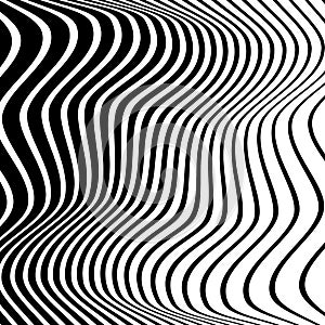 Monochrome random chaotic edgy lines abstract artistic pattern