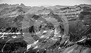 Monochrome Rocky Mountain Rugged Epic Landscape