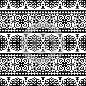Monochrome Seamless ethnic pattern texture background design vector