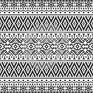 Monochrome Seamless ethnic pattern texture background design vector