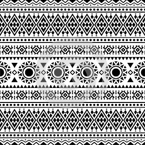 Monochrome Seamless ethnic pattern texture background design vector