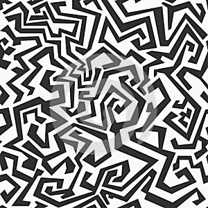 Monochrome seamless maze pattern