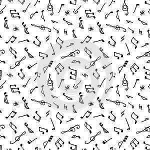 Monochrome seamless music pattern