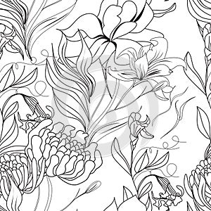 Monochrome seamless pattern photo