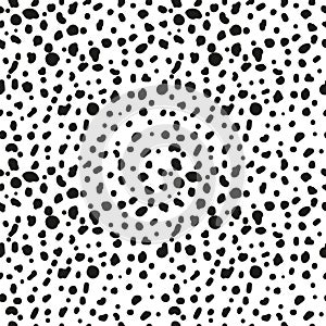 Monochrome seamless pattern with black doodle dots