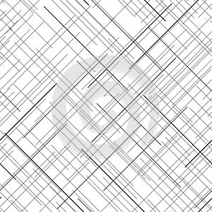 Monochrome seamless pattern. Diagonal random lines. Abstract texture.