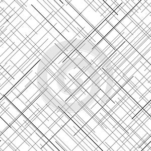 Monochrome seamless pattern. Diagonal random lines. Abstract texture. photo