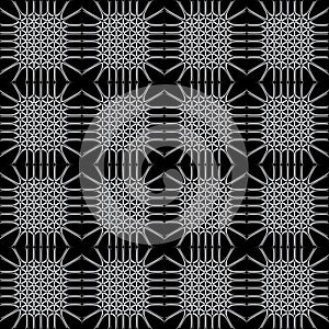 Monochrome seamless pattern with interesting lattice