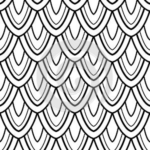 Monochrome Seamless Pattern with Natural Motifs