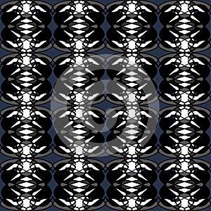 Monochrome seamless pattern vintage ethnic ornament on a black background vector illustration