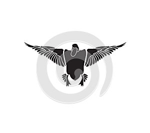 Monochrome simple isolated duck silhouette vector illustration