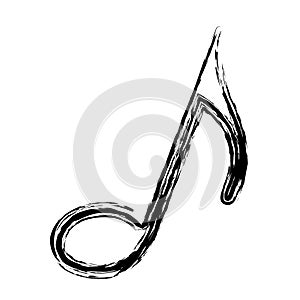 monochrome sketch with eighth note