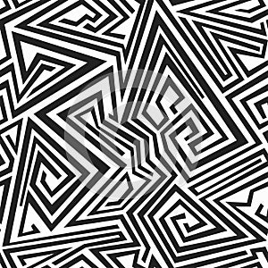 Monochrome spiral lines seamless pattern photo