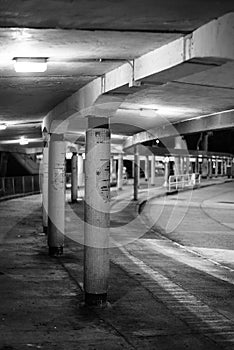 Monochrome Spiral Sheltered Bus Stop in Kwun Tong, Hong Kong