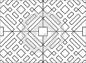 Monochrome Square Rectangle Line Pattern