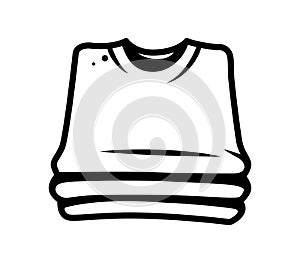 Monochrome stack of shirts concept