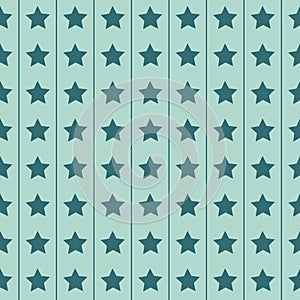 Monochrome star on green background seamless pattern, background for design