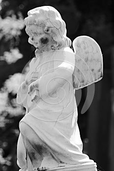 Monochrome stone angel without wings