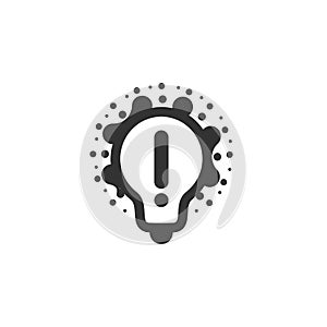 Monochrome stylized lightbulbs logotype, new idea and solution abstract symbol, flat bright cartoon incandescent light