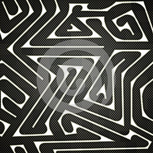 Monochrome tech labyrinth background
