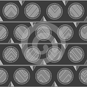 Monochrome tribal circle pattern