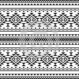 Monochrome Tribal ethnic pattern texture background design vector