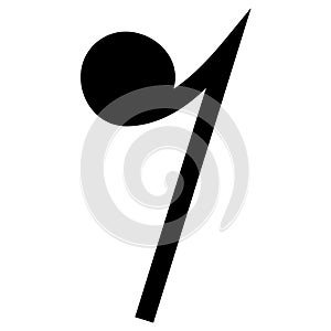 Monochrome vector graphic of a quaver rest as used in sheet music to represent the notes in a song photo