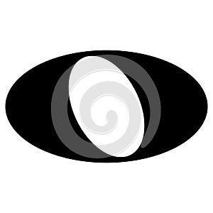 Monochrome vector graphic of a semibreve note as used in sheet music to represent the notes in a song