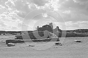 Monochrome view of Abo Mission Ruins