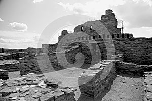 Monochrome view of Abo Mission Ruins